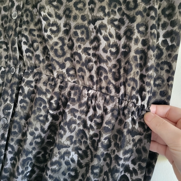 Style & Co Leopard Tunic Fall Blouse Top Size L - Picture 5 of 9